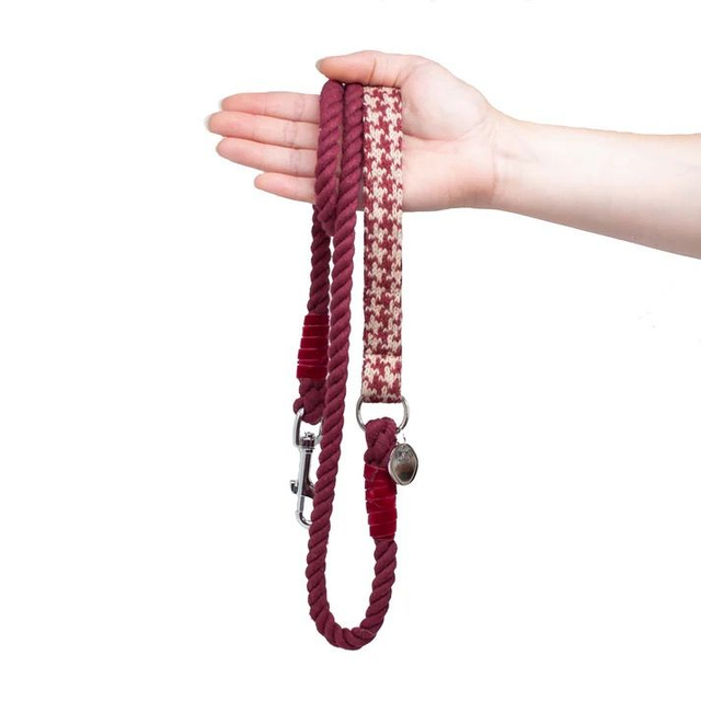 Stocky &amp; Dee Houndstooth Knightsbridge Rope Lead