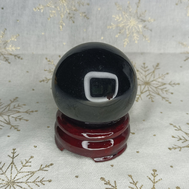 Obsidienne Noire / Œil Céleste / Sphère / Pierre Naturelle / Grade AA