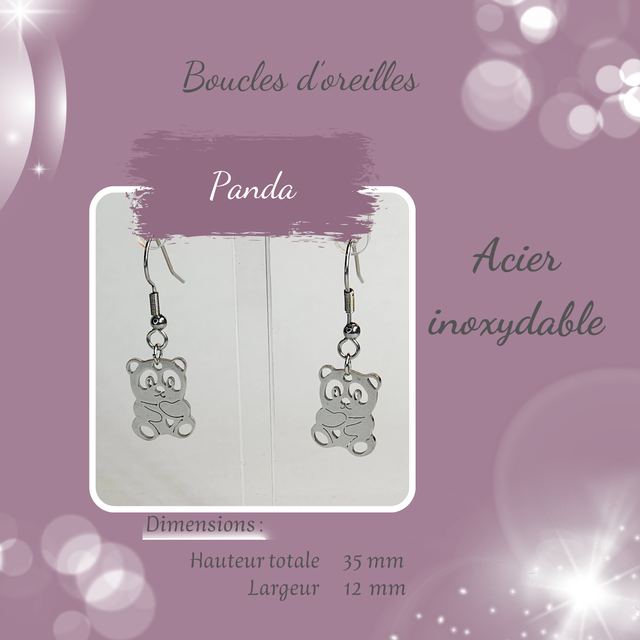 Boucles d&#039;oreilles - Panda