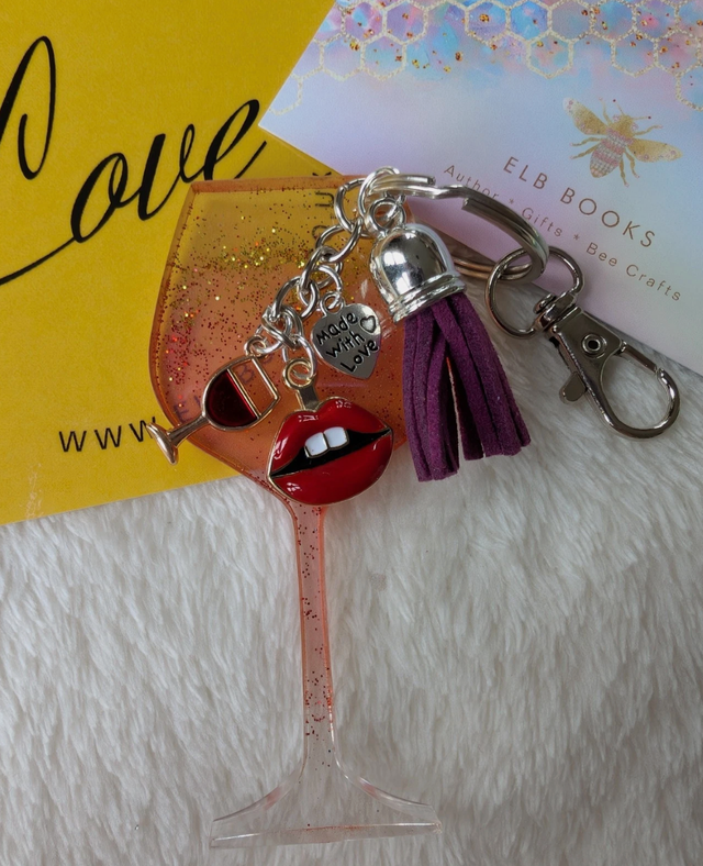 Red Wine Keyring