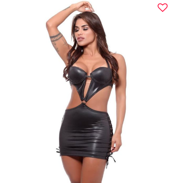 Mini Vestido Frente Única com Tiras