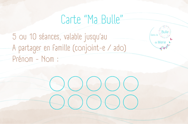 Carte cadeau - MA BULLE 5 séances