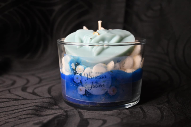 Bougie de mariage personnalisée – L’Étreinte Éternelle | Cadeau romantique unique