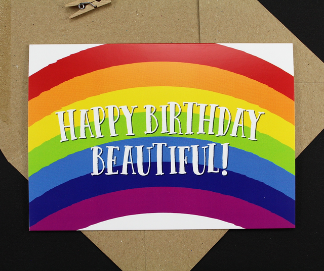 Rainbow Happy Birthday Beautiful Card