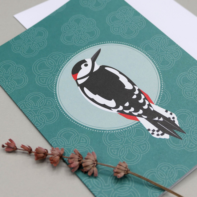 Grußkarte &quot;Buntspecht&quot; (jeder Anlass)
