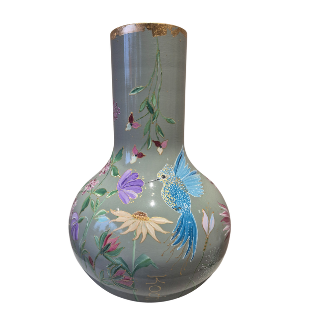 Eenvankoch vaas handgeschilderd Mint