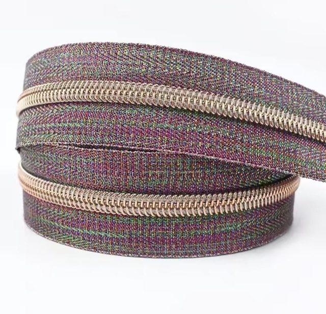 maille métallisé irisée rose 