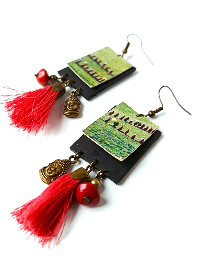 BO "Création" Moines Bouddhistes- CHAMBRE à AIR, CARTON et PAPIER RECYCLÉES - Pièces Uniques 