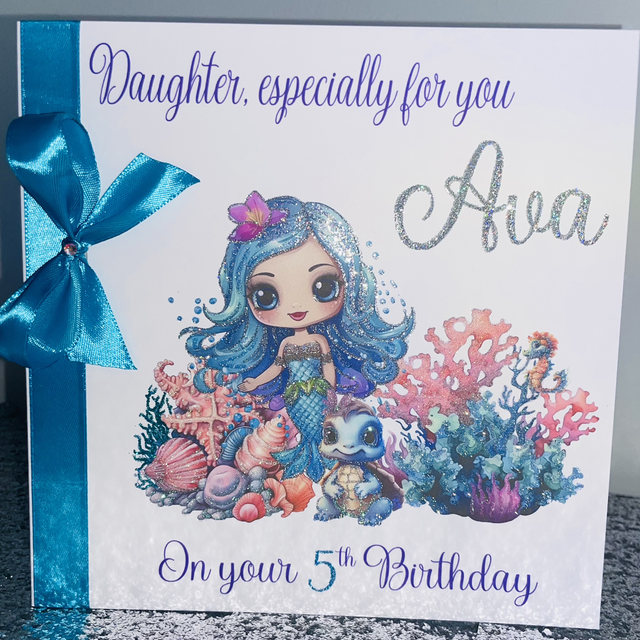 Glitter Birthday Card 8x8" 