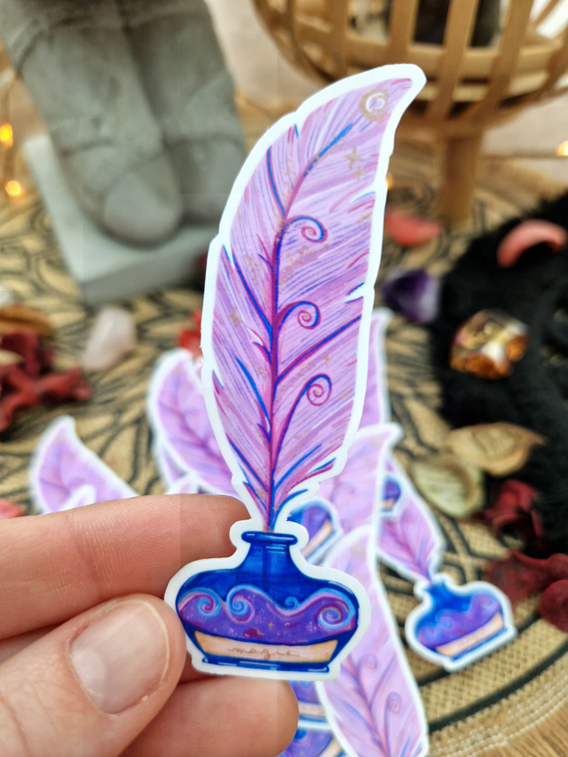 -La plume à magie sticker-