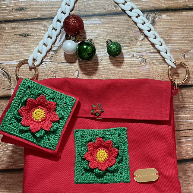 Coffret « Étoiles de Noël » Sac à main et mini pochette 