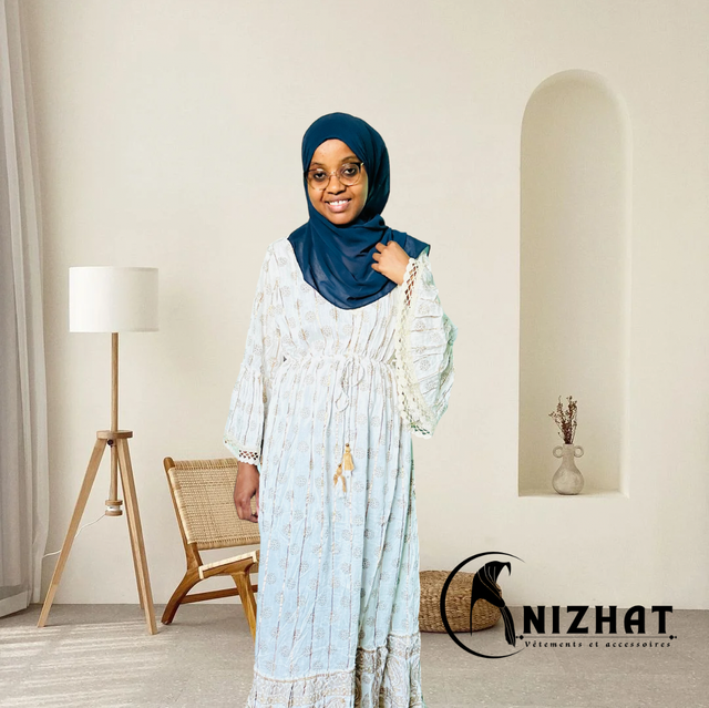 Robe floral chocolat - manches longue