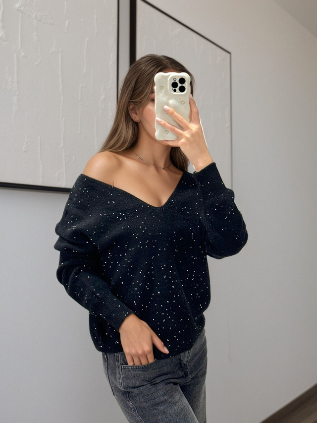 Pull lurex brillant