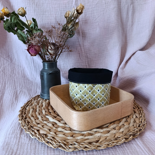 Panière Coquillages Vert Doré