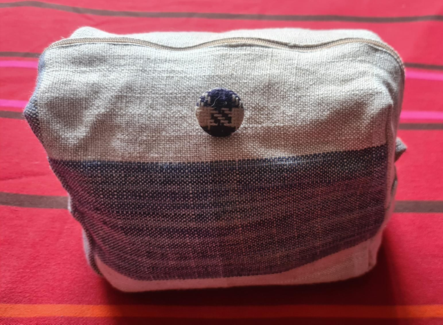 Blue and Cream Toiletry Bag