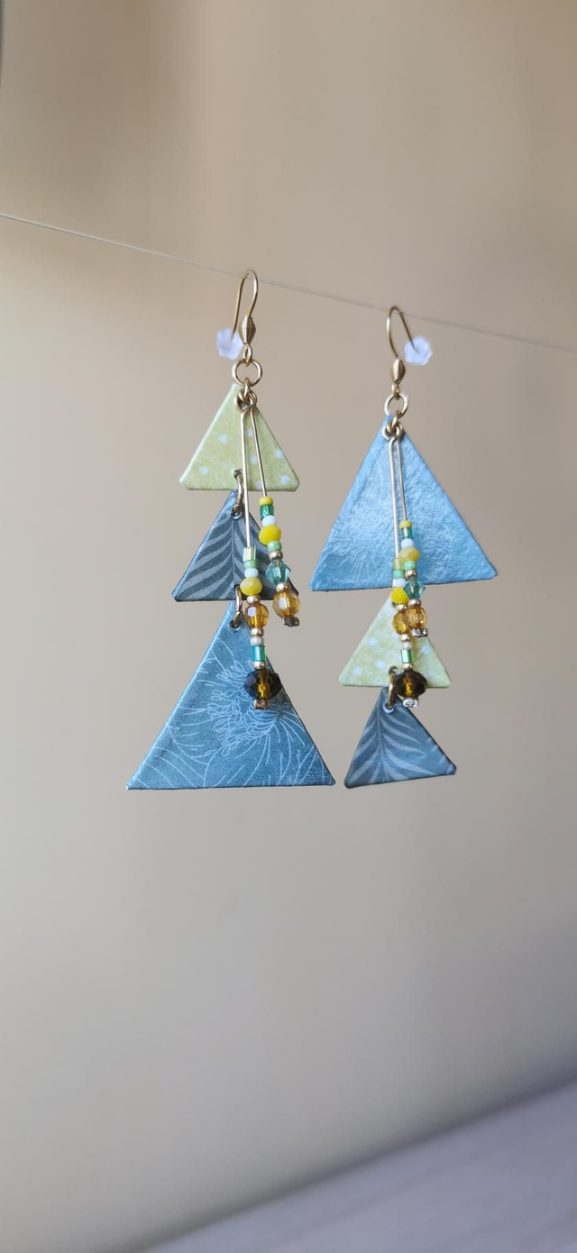 Boucles d'oreilles Nora Fleuries Vertes