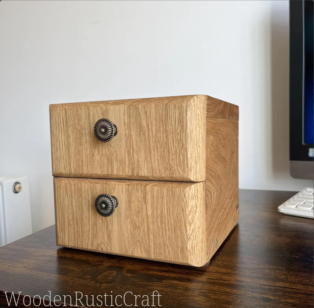 Small Handmade Solid Oak Chest of Drawers