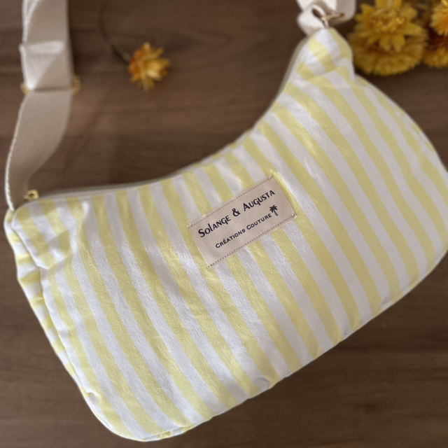 Sac baguette rayé jaune