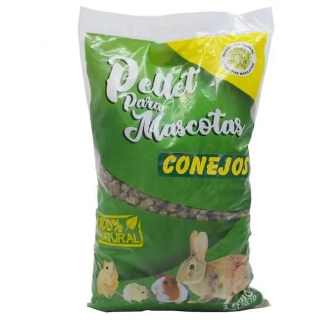 ALIMENTO PELLET CONEJOS Y CUYES 1KG BALLICA/MAIZ/AVENA/ALFALFA