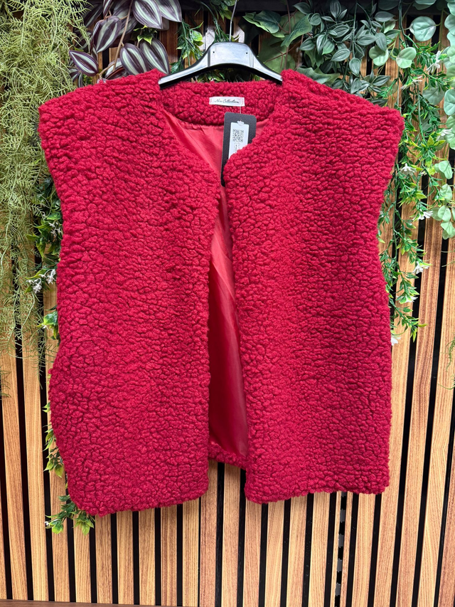 Gilet bouclé rood