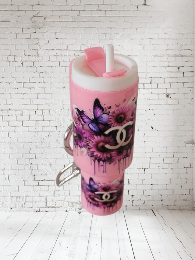 Porte cles gourde Chanel rose