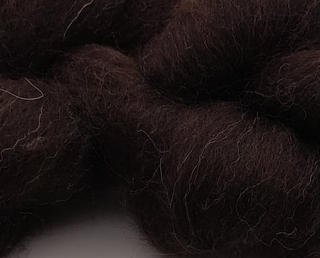 Shetland wool top Dark Brown 50g