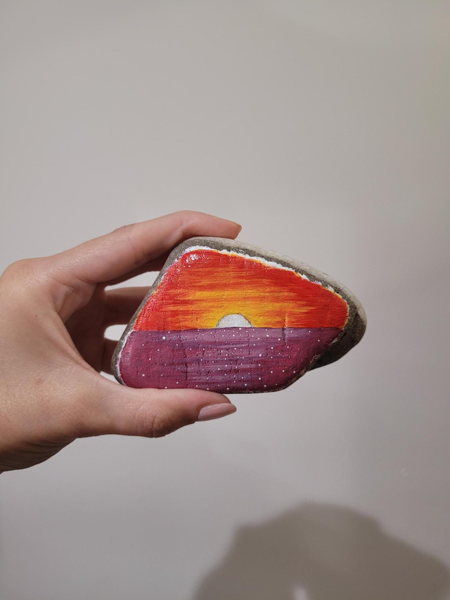 Sunset Pebble - Light Orange And Purple - NW-303