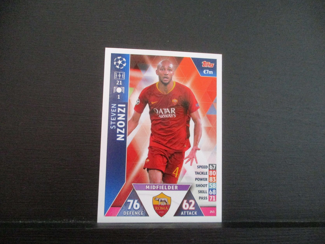 Steven Nzonzi - UEFA Champions League Match Attax 2018/19 Original Trading Card #243