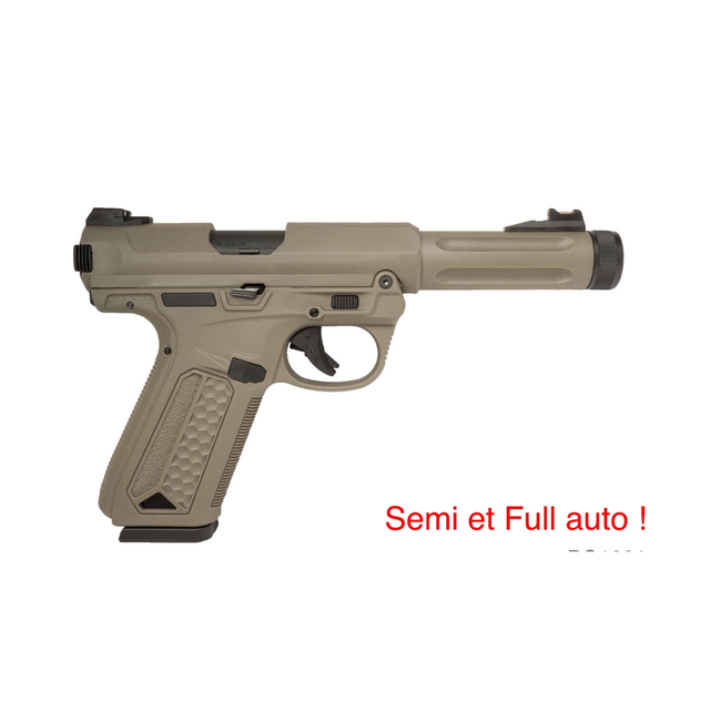 Réplique airsoft GBB gaz AAP-01 ASSASSIN Tan Semi &amp; Full auto 0,95J