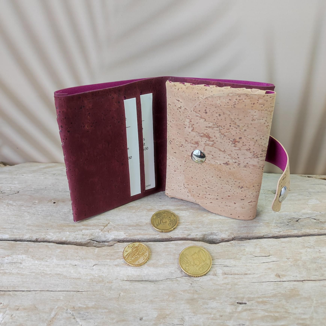Portefeuille Luka Liège Prune et Naturel