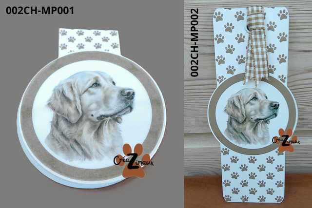 Marque pages Golden Retriever (magnétique ou standard)
