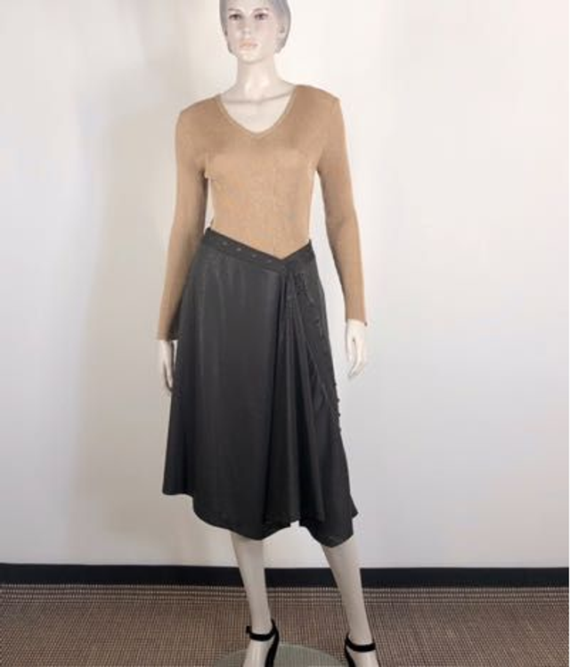 Jupe ajustable effet peau de serpent marron