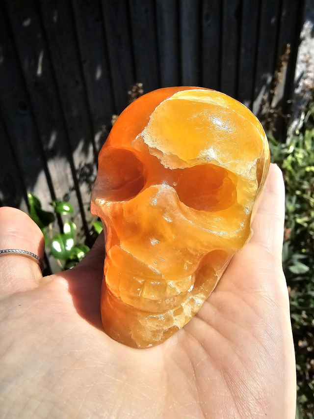 Orange Calcite Skull