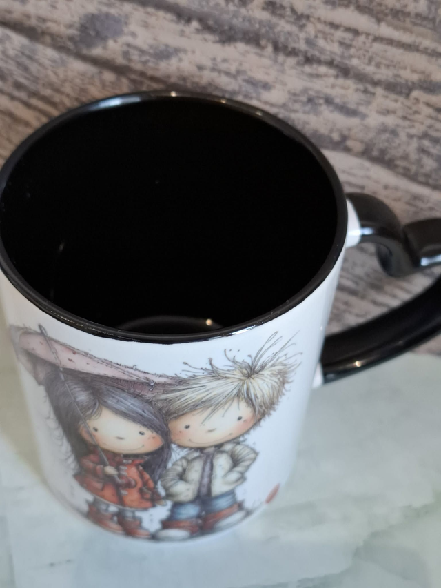 Mug coeur noir st valentin