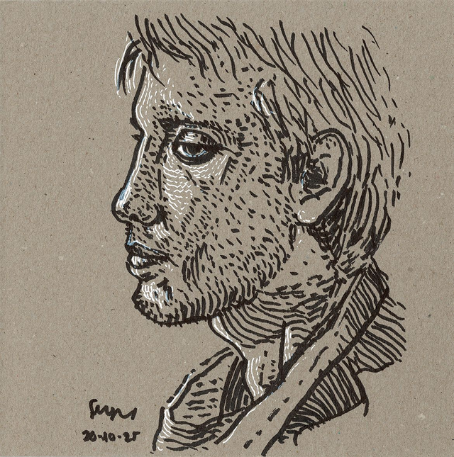 dibujo: Retrato de Michael Bihen -KYLE REESE- (Terminator)