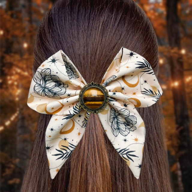 Barrette à cheveux - Douce Lune - Oeil de tigre