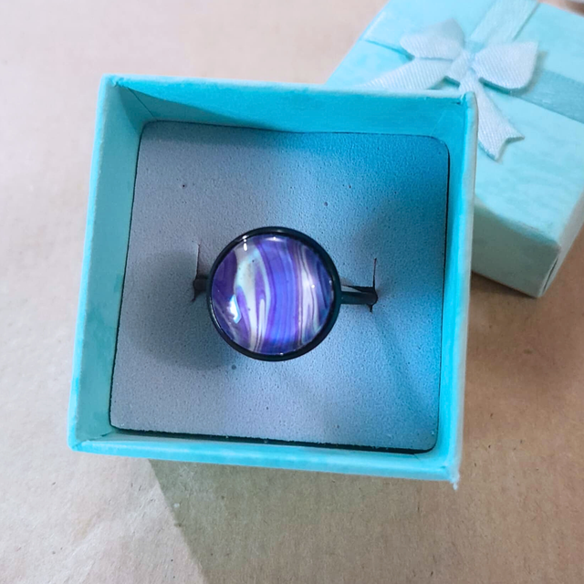 NUIT CLAIR DE LUNE - Bague ajustable - Bleu et vert pâle 