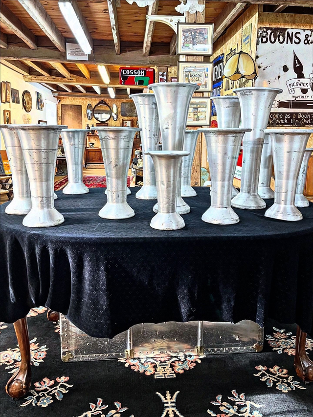 Italian Florists Weighted Aluminium Spill Vases — Various Sets Available