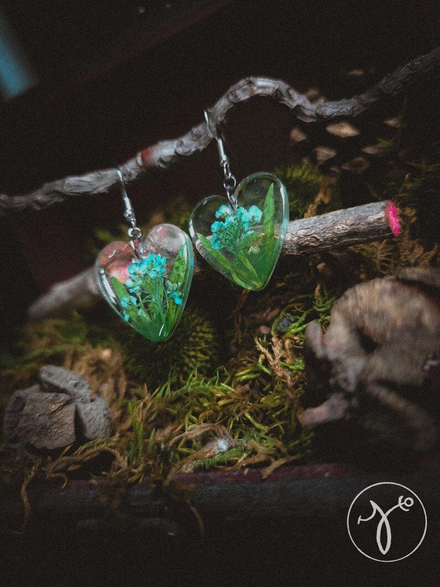Blue Flower Hearts