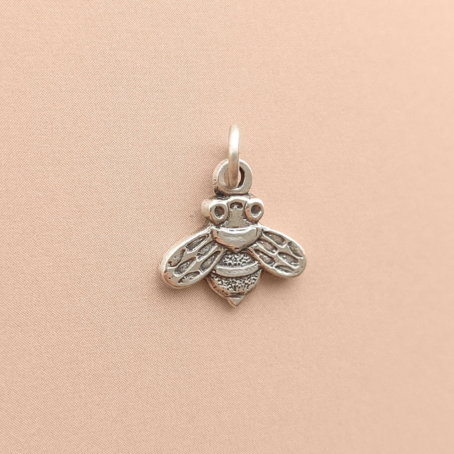 Sterling Silver Bee Necklace  - 925 Silver Honey Bee Jewelry - Tiny Bumble Bee Pendant - Handmade Bee charm