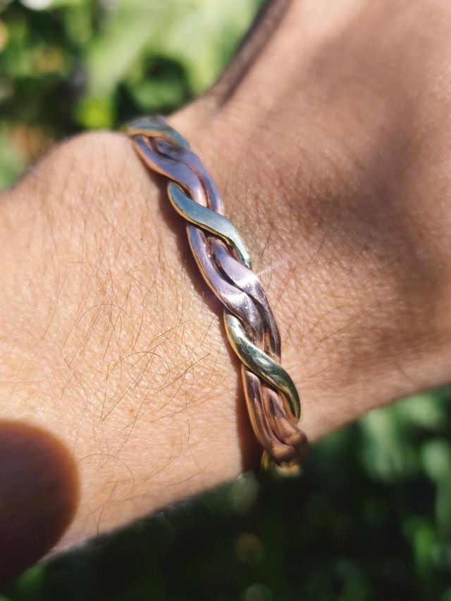 Bracelet cuivre et laiton entrelacé - Mixte