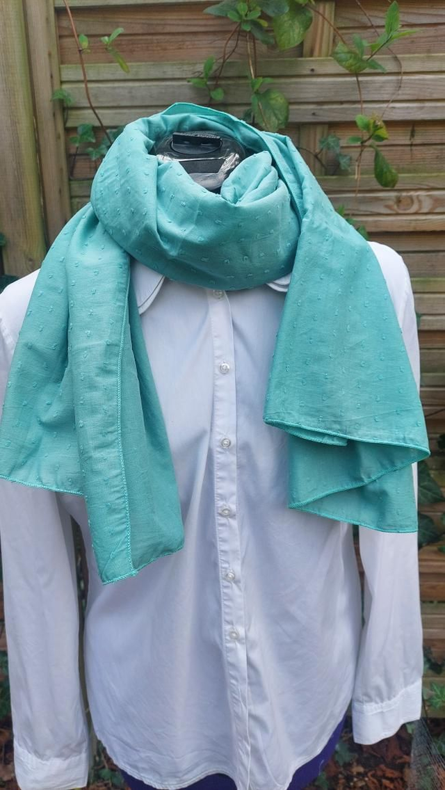 Foulard en plumetis vert celadon