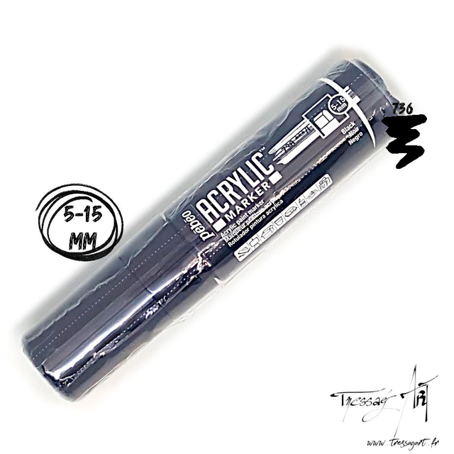 PEBEO - MARQUEUR ACRYLIQUE 5-15mm - NOIR - PB008736