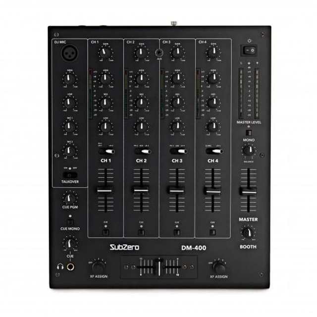SubZero DM-400 Mezclador de DJ de 4 Canales con USB