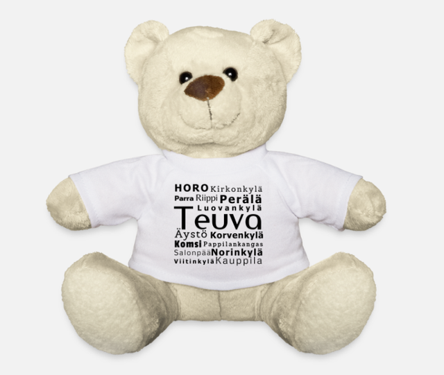 Nalle Teuvan kylät-paidalla