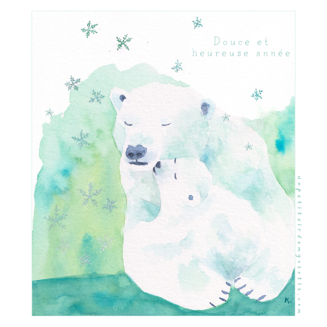 Carte de vœux -ours polaires