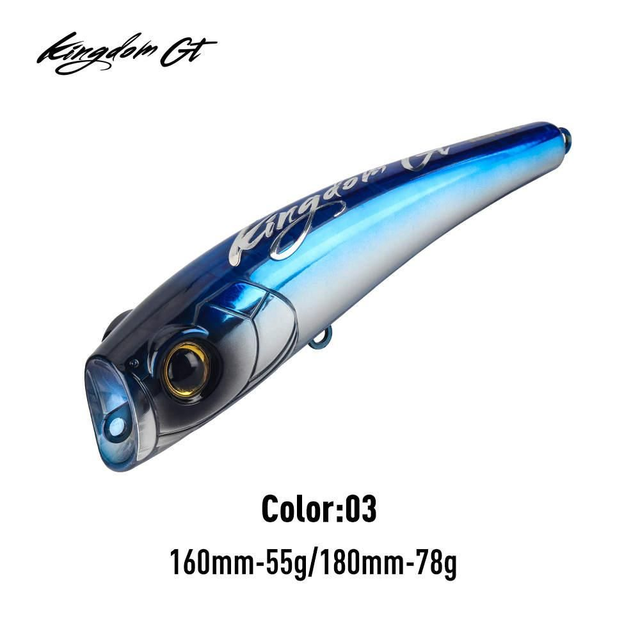 🎣 Leurre KINGDOM GT Popper 160F – SmokeBomb – 55g