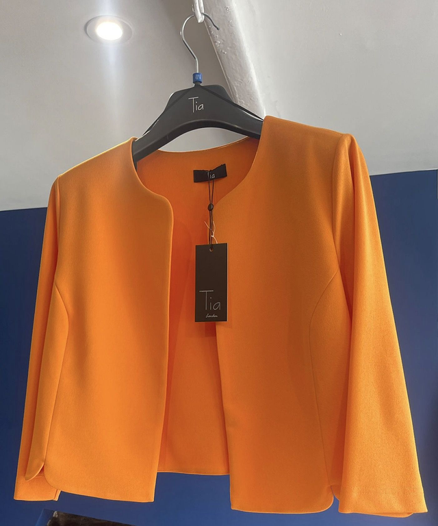 Tia Contemporary Style Jacket (Orange)