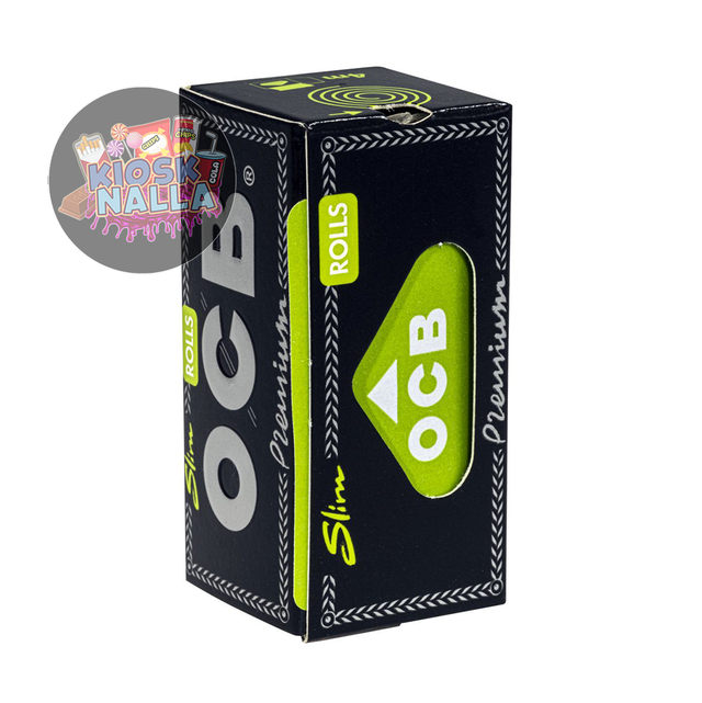 OCB Schwarz Premium Slim Rolls – Zigarettenpapier auf Rolle, 44 mm breit, 4 m lang
