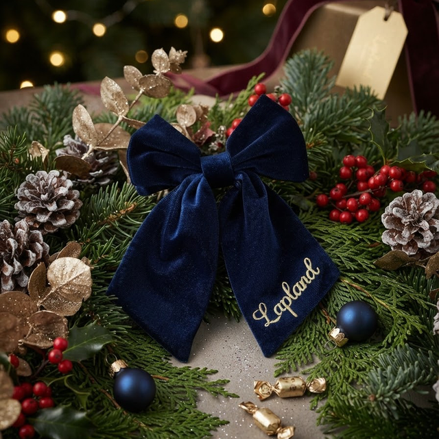 Personalised Christmas Velvet Hair Bow